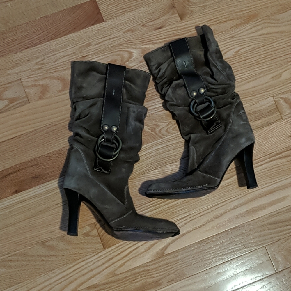 Coach high heel suede boots
